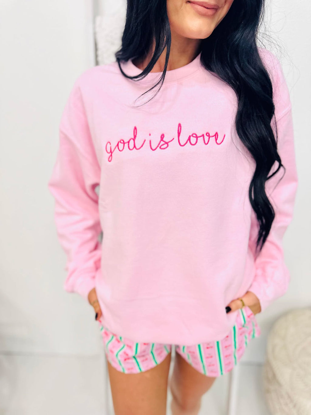 Christian Cursive Embroidered Sweatshirts product image 3