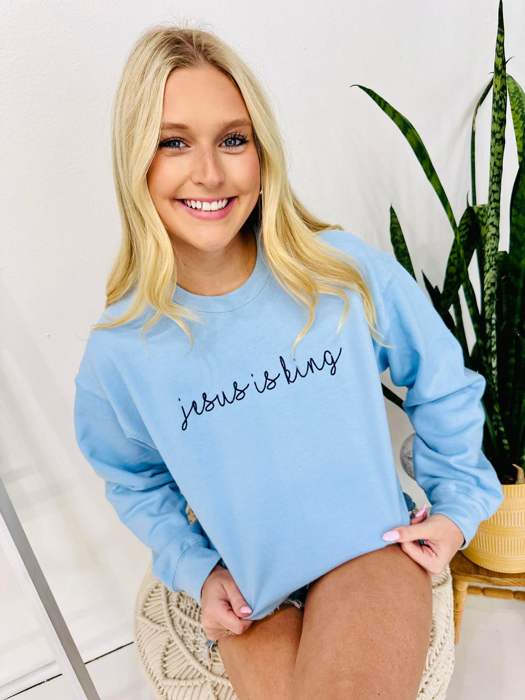 Christian Cursive Embroidered Sweatshirts product image 4