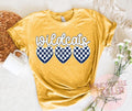 Wildcats Checkered Hearts