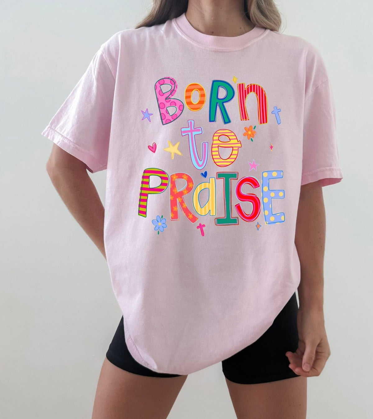 Born to Praise FAITH111 DTF Fun Graphic Top