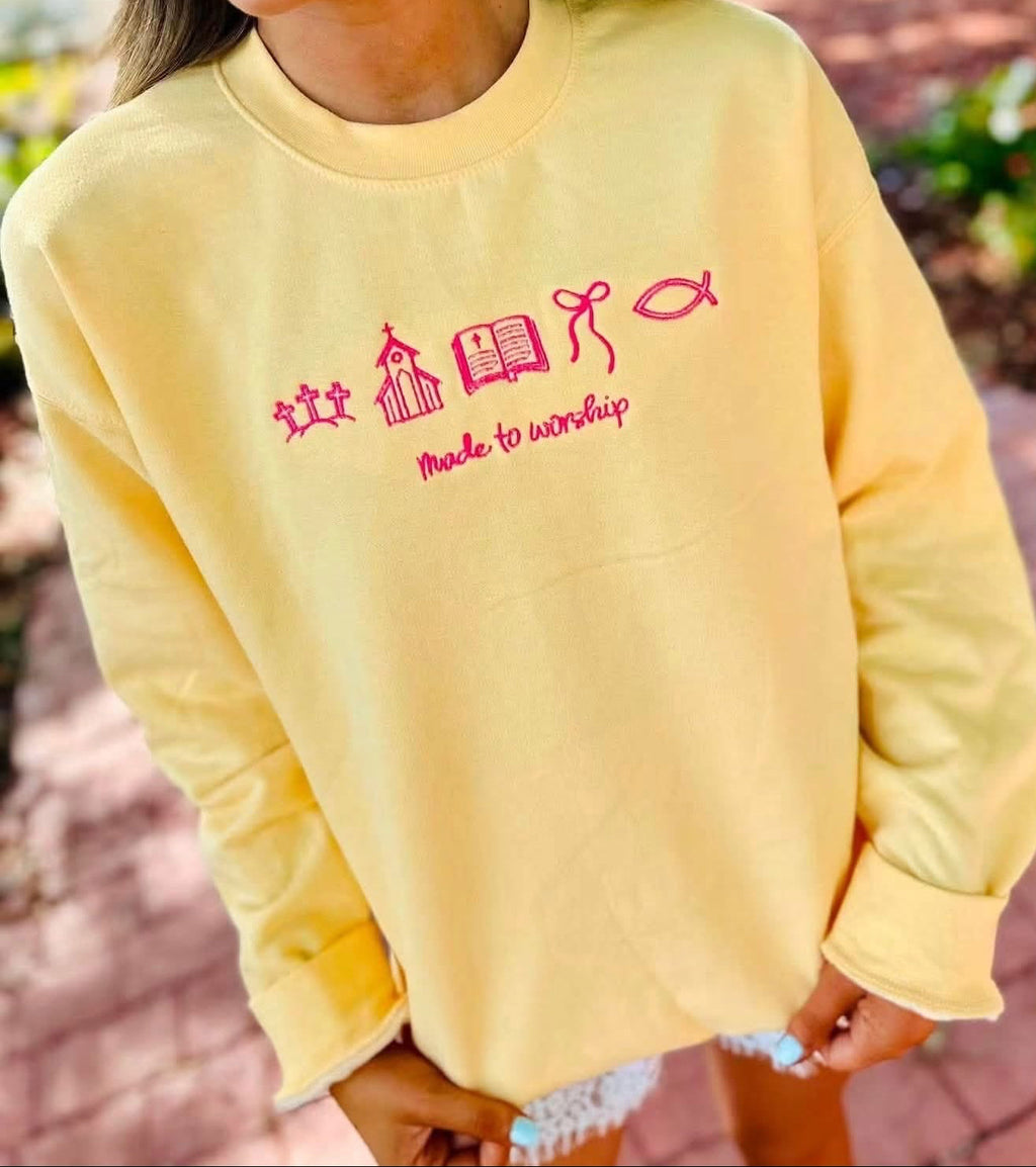 Made To Worship Trinkets Embroidered Sweatshirts product image 1
