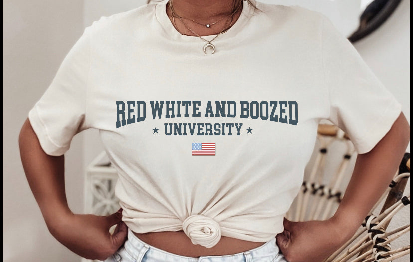 Red, white, and boozed simple design (Front | WHOLESALE product image 1