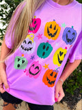 Neon Jack-O-Lantern Trio Stack HW52 DTF Top