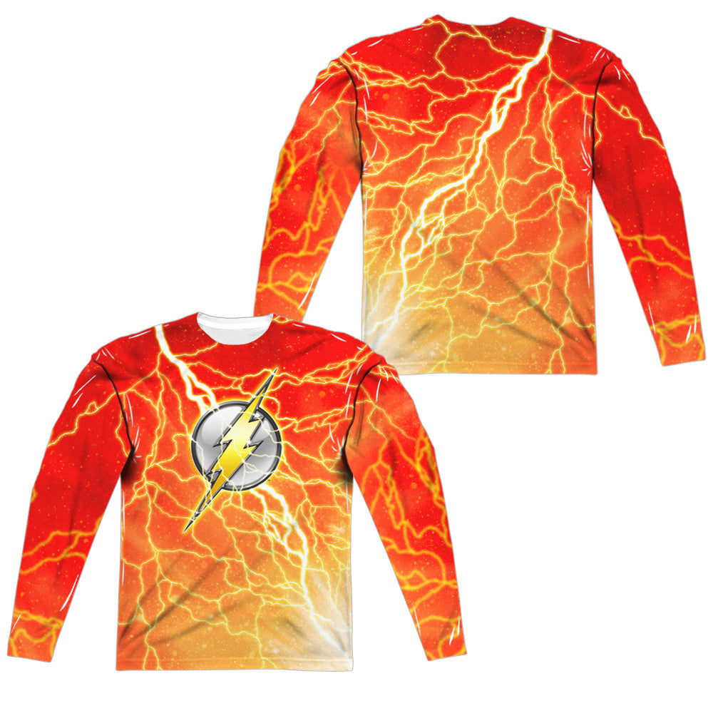 JLA - Lightning Logo (Front - Back Print) L - S Adult Poly product image 1