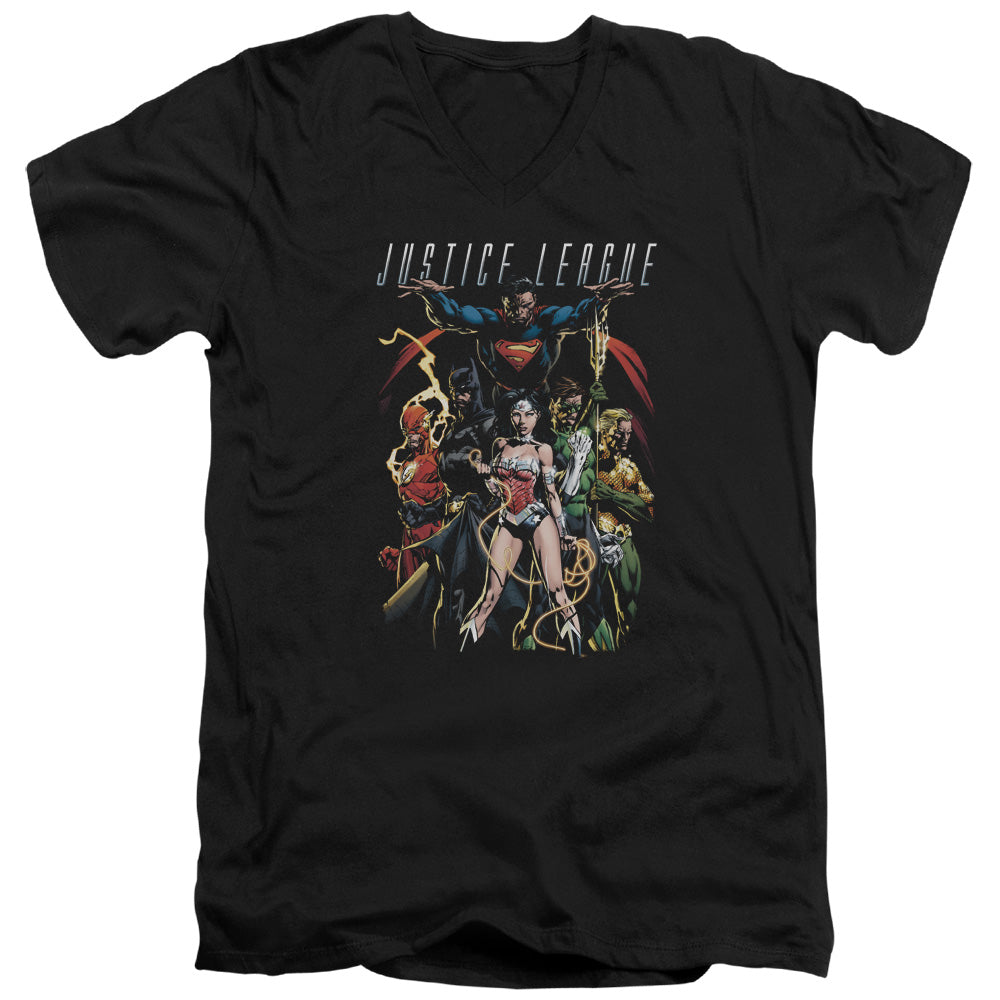 JLA - Dark Days Adult Slim Fit V Neck Cotton product image 1
