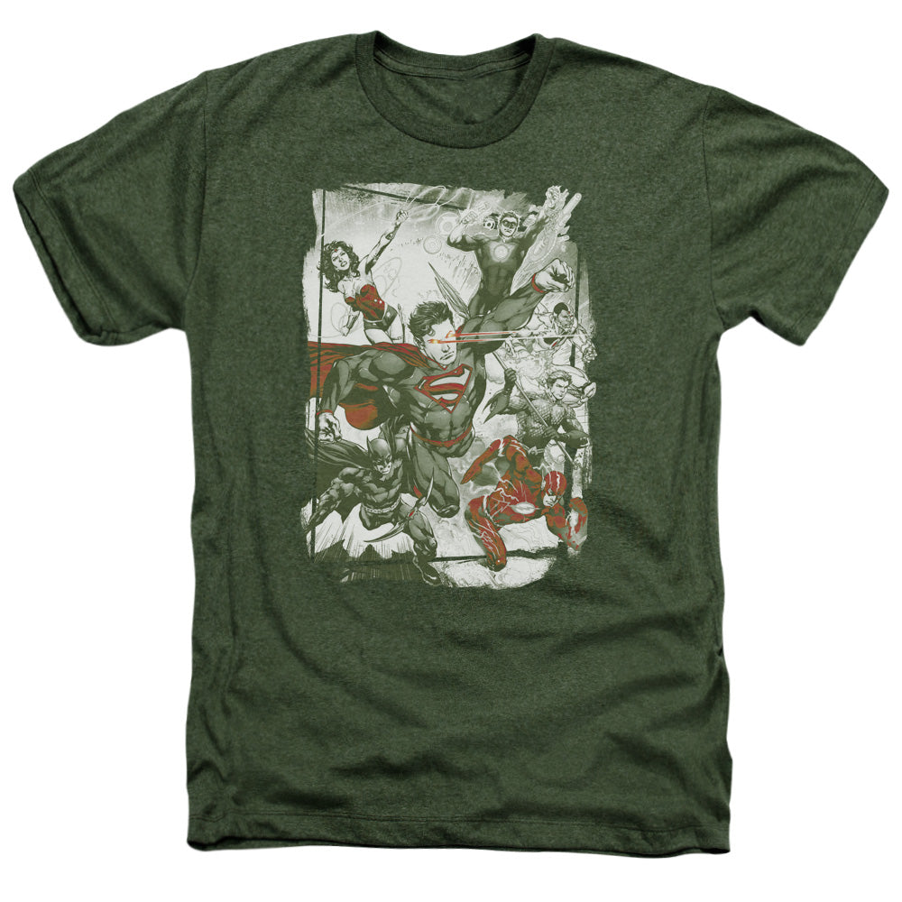 JLA - Green And Red Adult Regular Fit Heather Short Sleeve product image 1