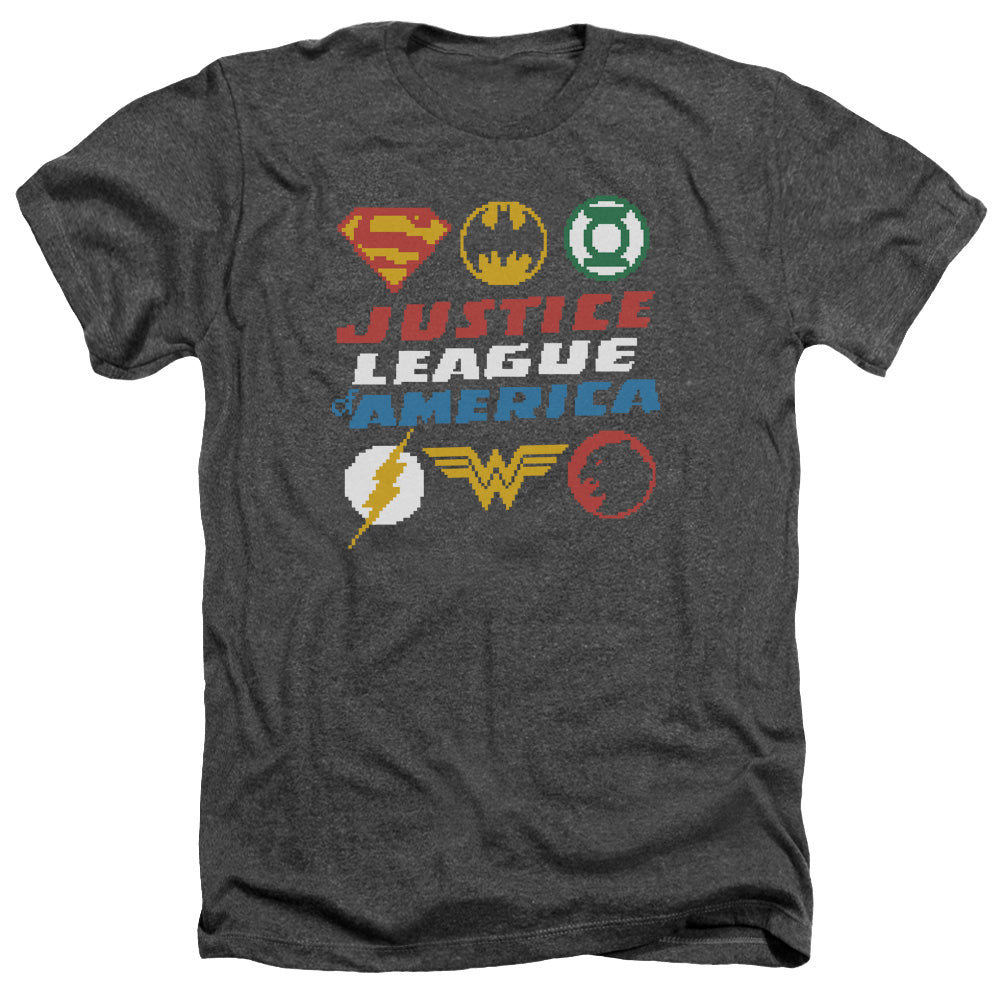 JLA - Pixel Logos Adult Regular Fit Heather Short Sleeve product image 1