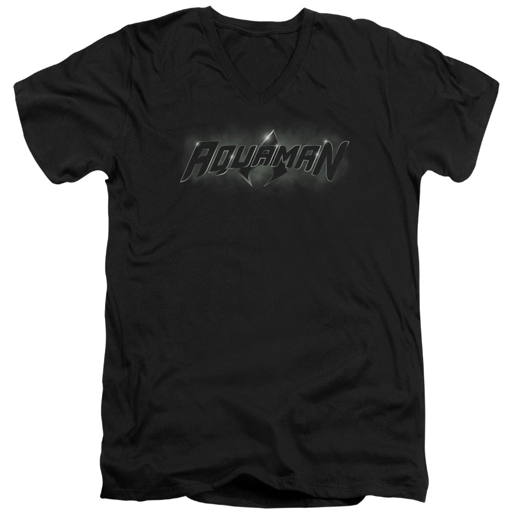 JLA - Aquaman Title Adult Slim Fit V Neck Cotton product image 1