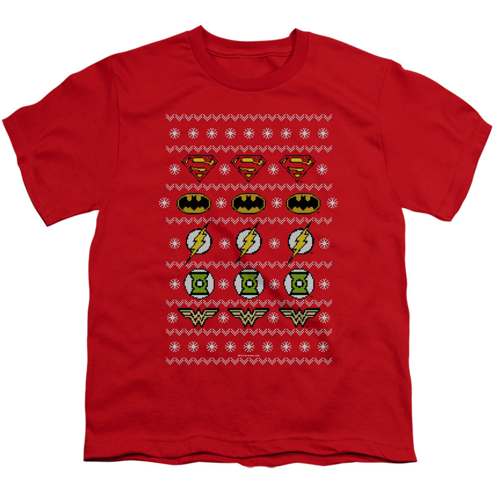 JLA - Justice Shields Christmas Sweater Youth Short Sleeve product image 1