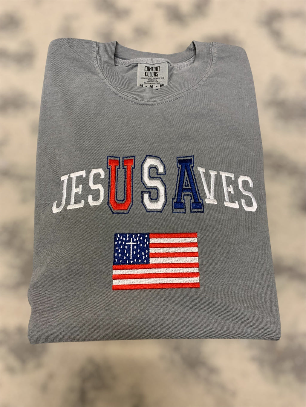Jesus Saves USA Embroidery Graphic JULY48