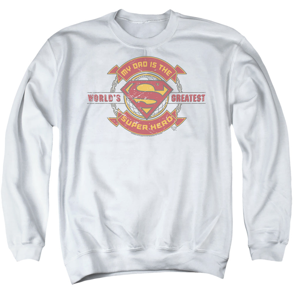 Superman - Worlds Greatest Hero Dad Adult Crewneck product image 1