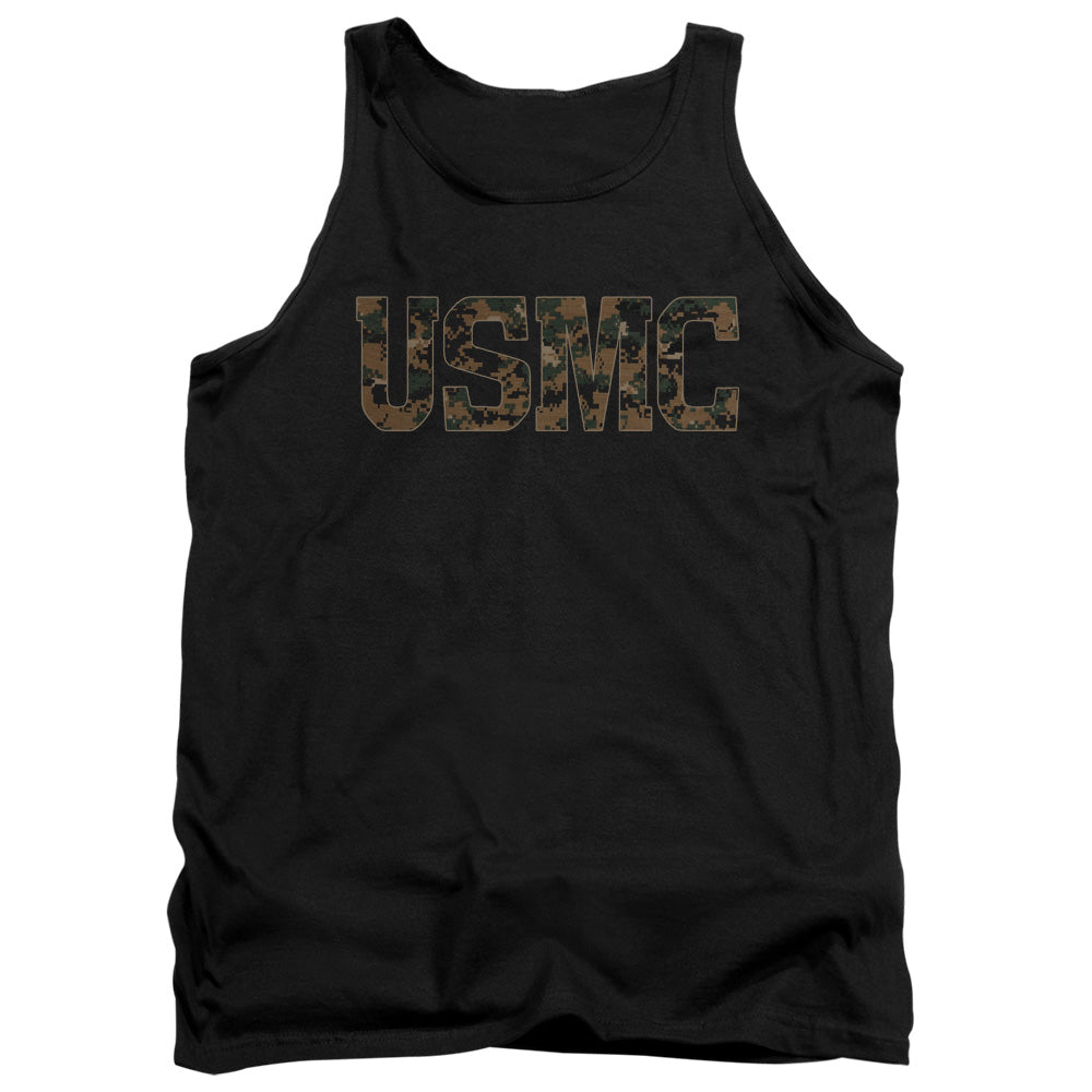 U.S. Marines Camo Fill Black Tank Top