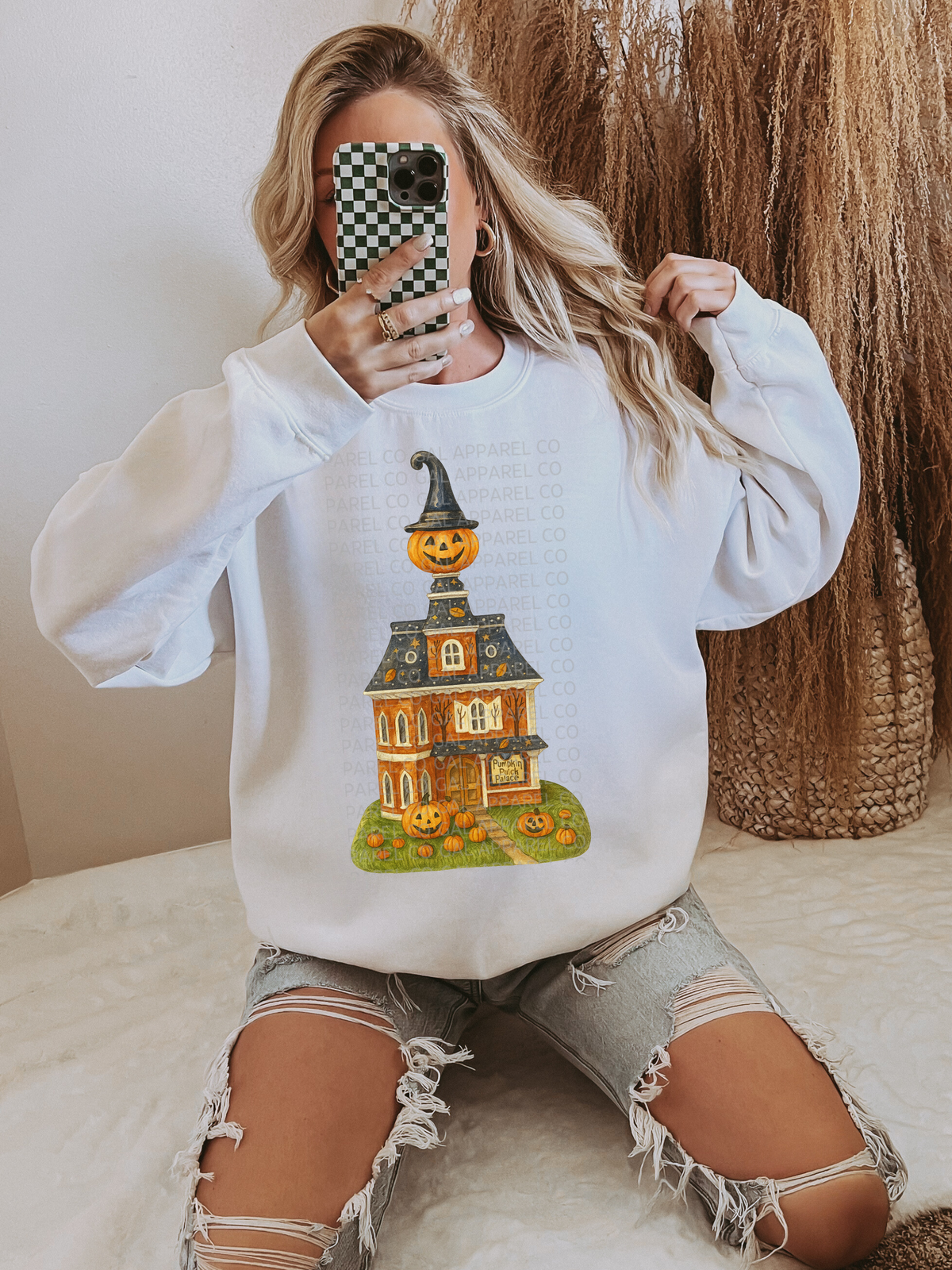 Pumpkin Head Hat House “Jack’s Trick-or-Treat Tavern” Tee or Sweatshirt – Halloween Graphic Shirt | WHOLESALE