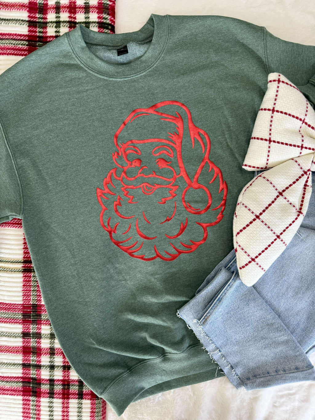 Vintage Santa Claus Puff Outline Sweatshirts product image 3