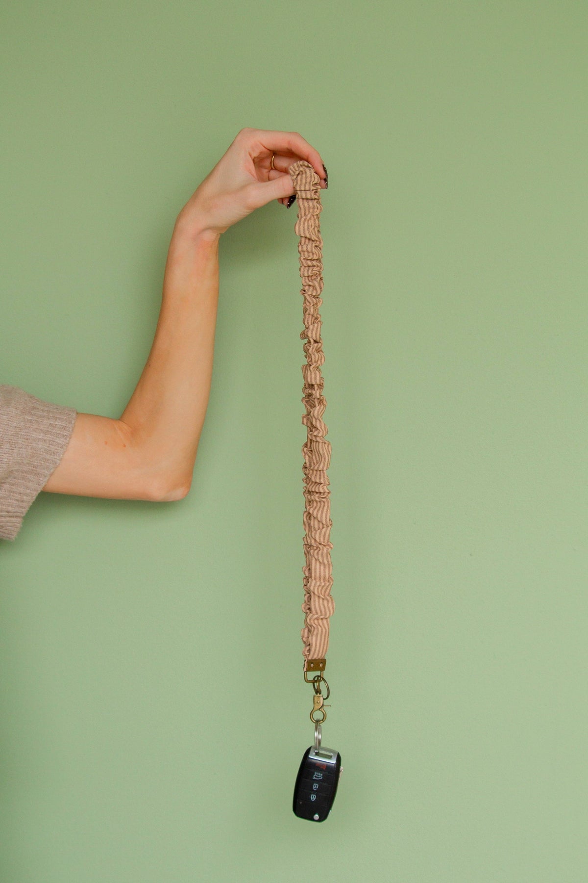 Coffee Striped Lanyard