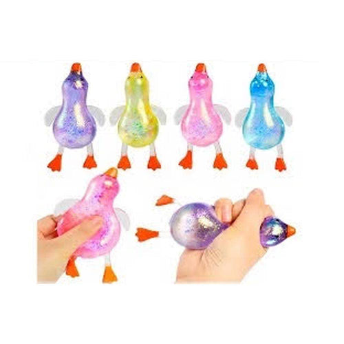 24PCS - Glitter Duck Squeeze Squishy Stress Relief Toy