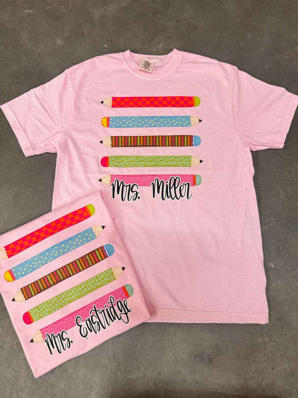 Stacked Pencil Teacher Custom TEACH11 Graphic DTF Top product image 3