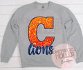 Faux Glitter C Lions