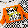 Spooky Ghost Halloween | Orange Gildan Crewneck