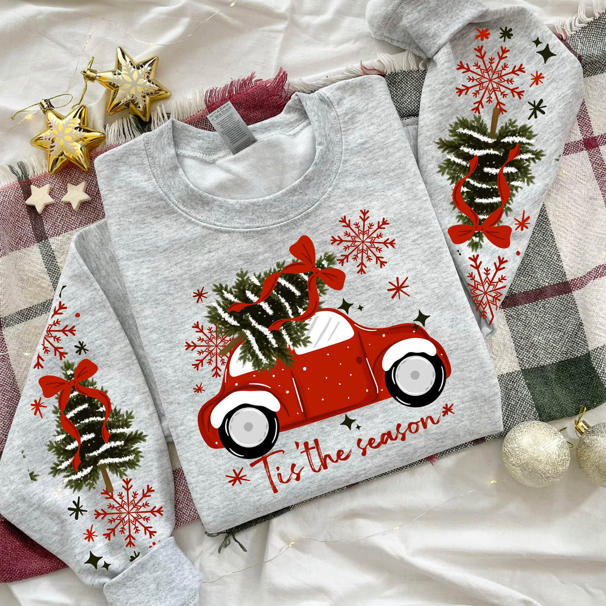 Christmas Tree Truck Tis the Season | Ash Gildan Crewneck