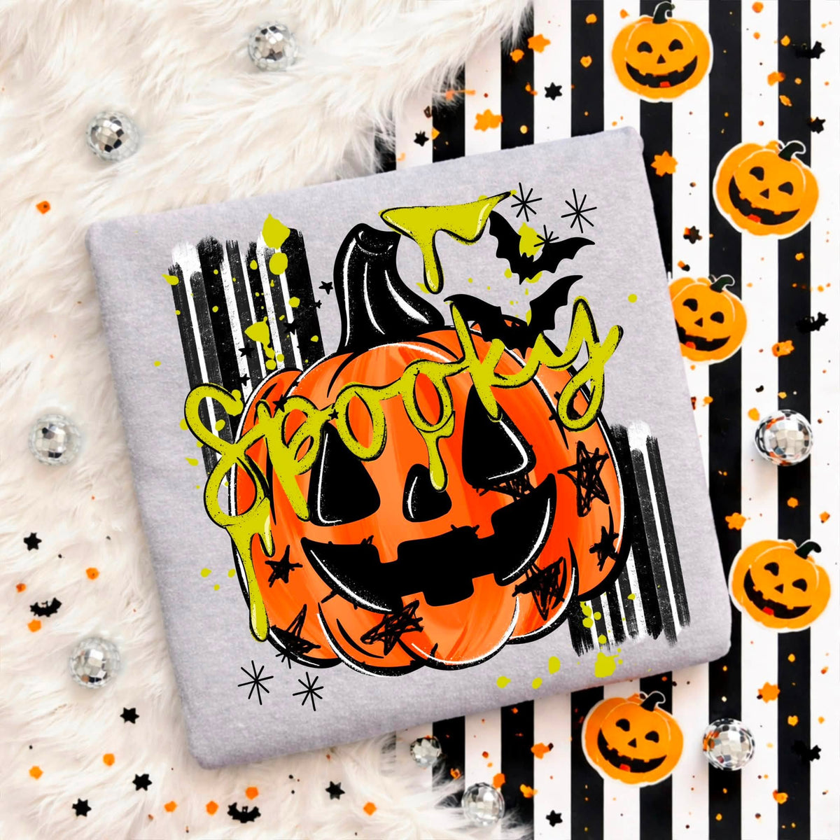 Spooky Pumpkin Halloween | Ash Gildan Crewneck