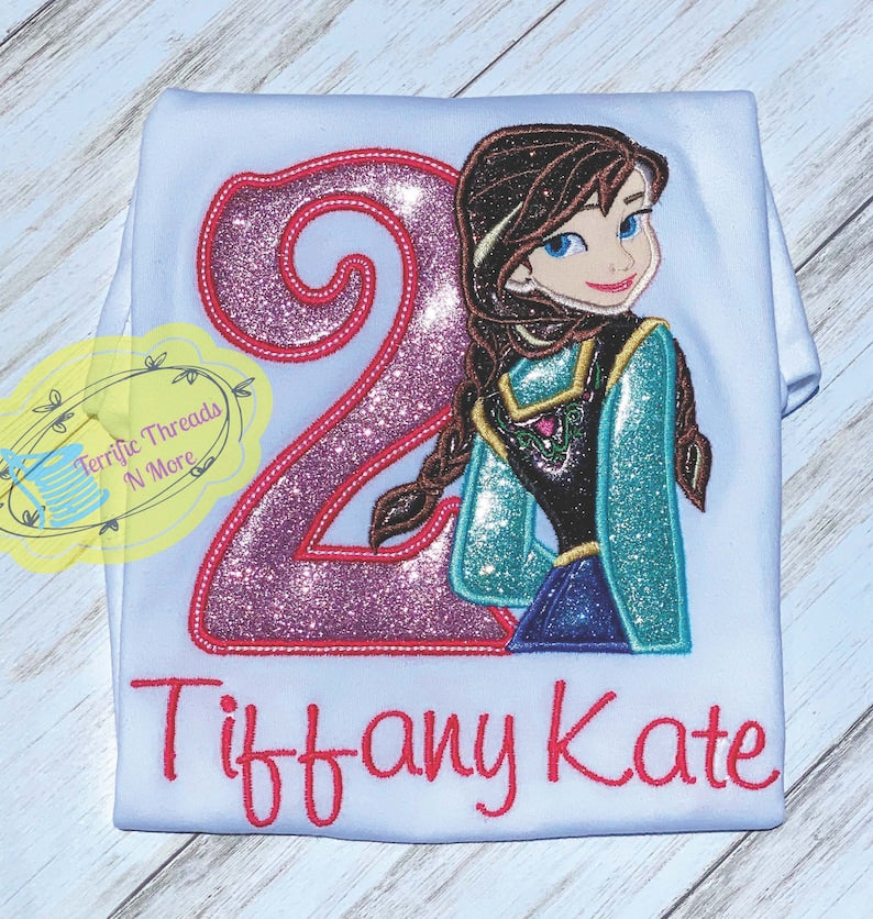 Frozen Anna Girls Birthday Shirt, Frozen Birthday Shirt, Anna 2nd Birthday Shirt, Frozen Inspired Shirt, Frozen Applique Shirt, Anna Shirt