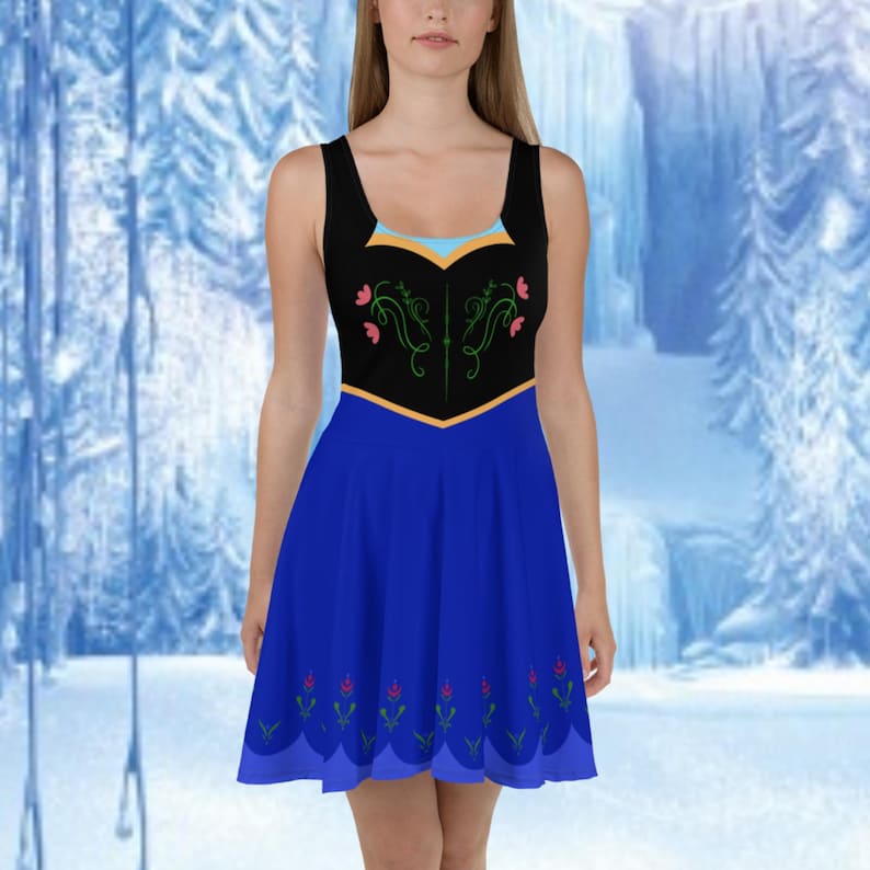 Anna Skater Dress, Princess dress for trips, cosplay