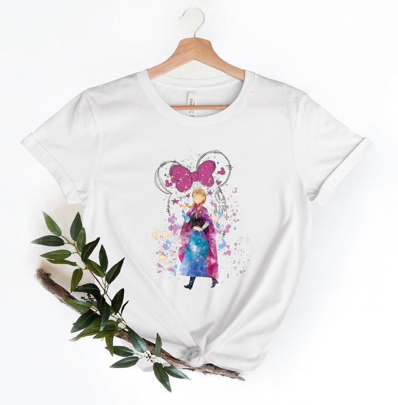 Disney Frozen Anna Shirt, Princess Watercolor Castle Family product image 1