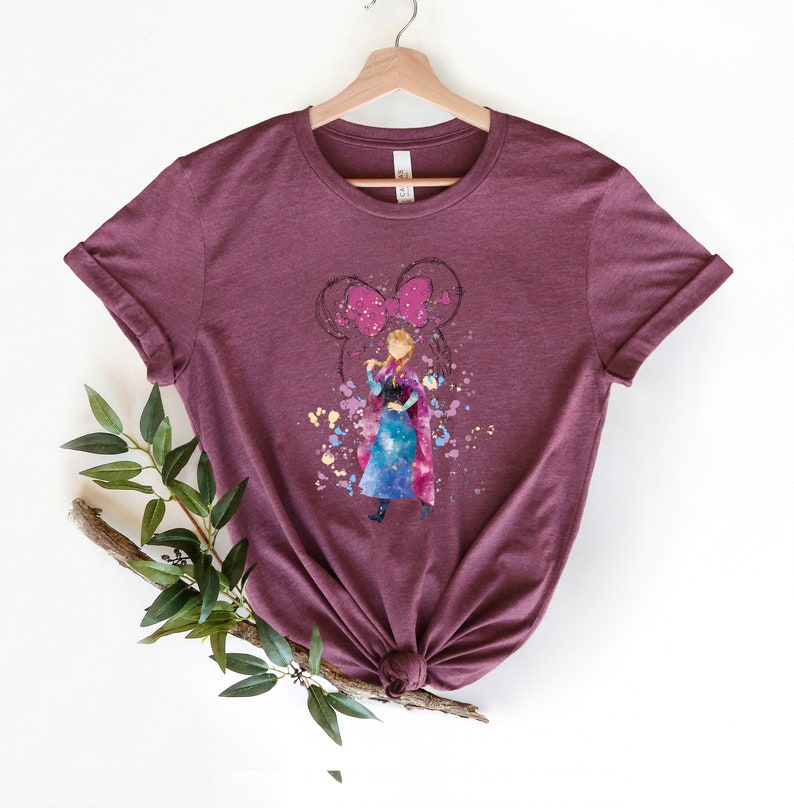 Disney Frozen Anna Shirt, Princess Watercolor Castle Family product image 5