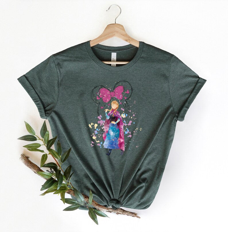 Disney Frozen Anna Shirt, Princess Watercolor Castle Family product image 6