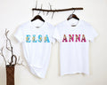 Custom Elsa Anna Font Tee, Disney Princess T-Shirt, Frozen product image 1