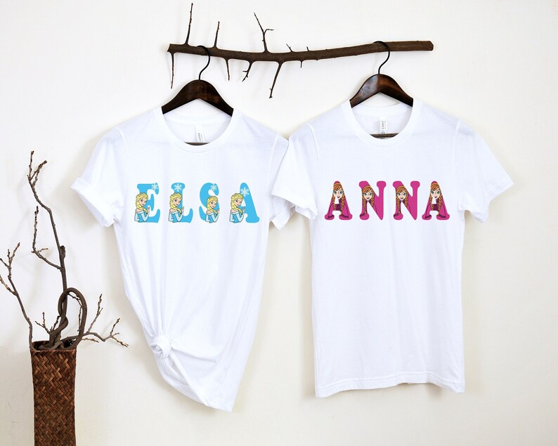 Custom Elsa Anna Font Tee, Disney Princess T-Shirt, Frozen product image 1