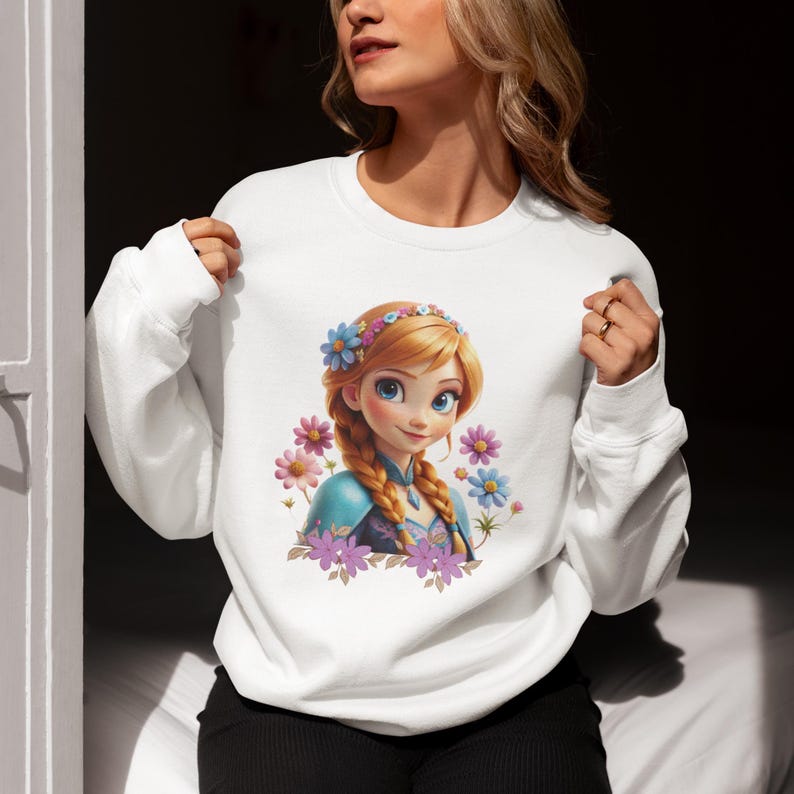 Princess Anna Flower DTF, Ready To Press Transfer