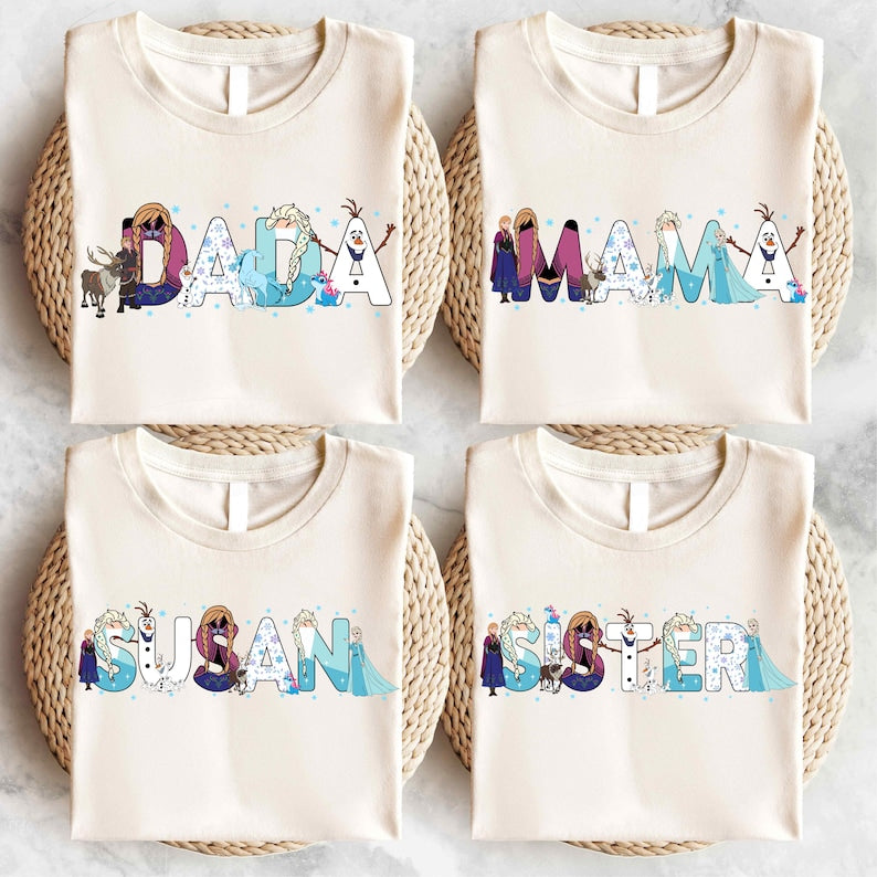 Disney Frozen T-Shirt, Custom Princess Elsa and Anna Shirt, Disneyland Olaf Sweatshirt, Princess Birthday Party T-Shirt