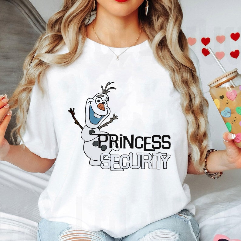 Vintage Disney Olaf Princess Security Shirt, Frozen Tshirt product image 3