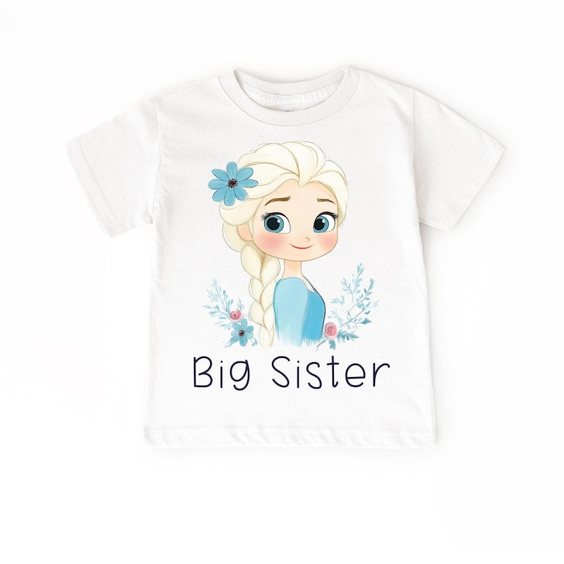 Matching Frozen Sisters Shirt Set Of 2, Elsa Big Sister, Anna Little Sister