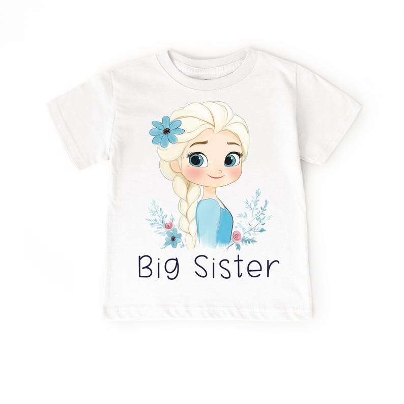 Matching Frozen Sisters Shirt Set Of 2, Elsa Big Sister, Anna Little Sister