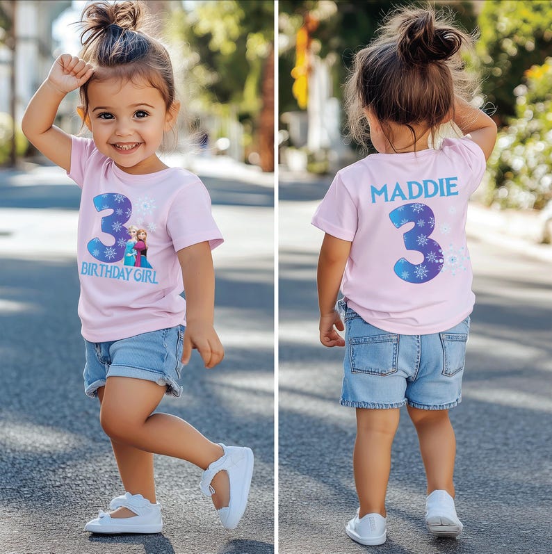 Frozen Birthday Shirt, Any Age Elsa Anna Tee, Frozen Birthday Outfit, Disney Princess Shirt, Personalized Frozen Shirt, Custom Disney Tee