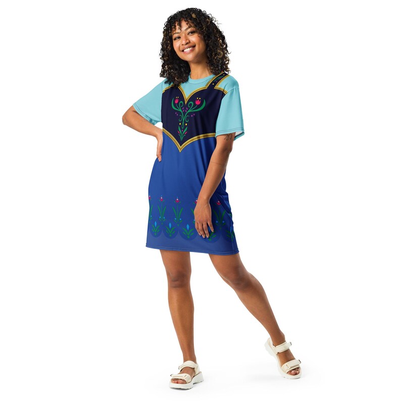Anna Costume 2XS - 6XL Plus Size T-Shirt Dress Frozen Princess Halloween Cosplay Party Dance Party Oversize Halloween Cosplay Bounding Gift