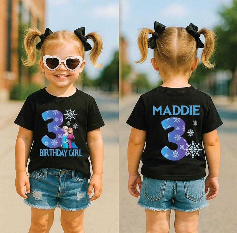 Frozen Birthday Shirt, Any Age Elsa Anna Tee, Frozen Birthday Outfit, Disney Princess Shirt, Personalized Frozen Shirt, Custom Disney Tee