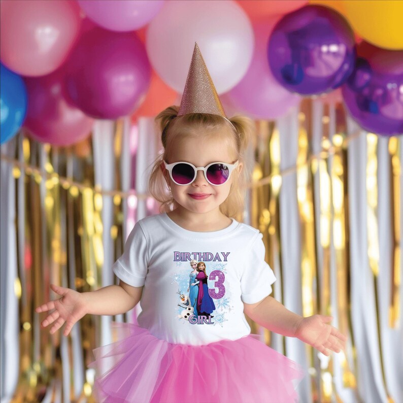 Custom Frozen Birthday Girl Shirt, Elsa Anna Olaf T-Shirt product image 6