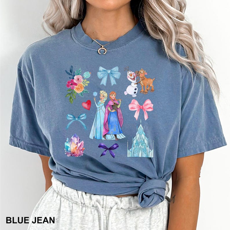 Elsa Anna Frozen Shirt, Comfort Colors, Princess Coquette product image 4