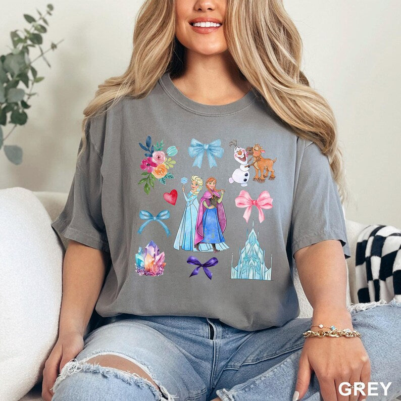 Elsa Anna Frozen Shirt, Comfort Colors, Princess Coquette product image 7