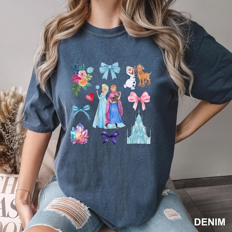 Elsa Anna Frozen Shirt, Comfort Colors, Princess Coquette product image 6