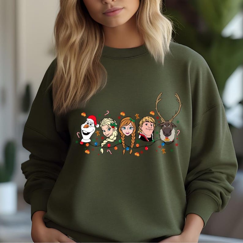 Frozen Christmas Sweater, Elsa Anna Kristoff Olaf Xmas product image 4