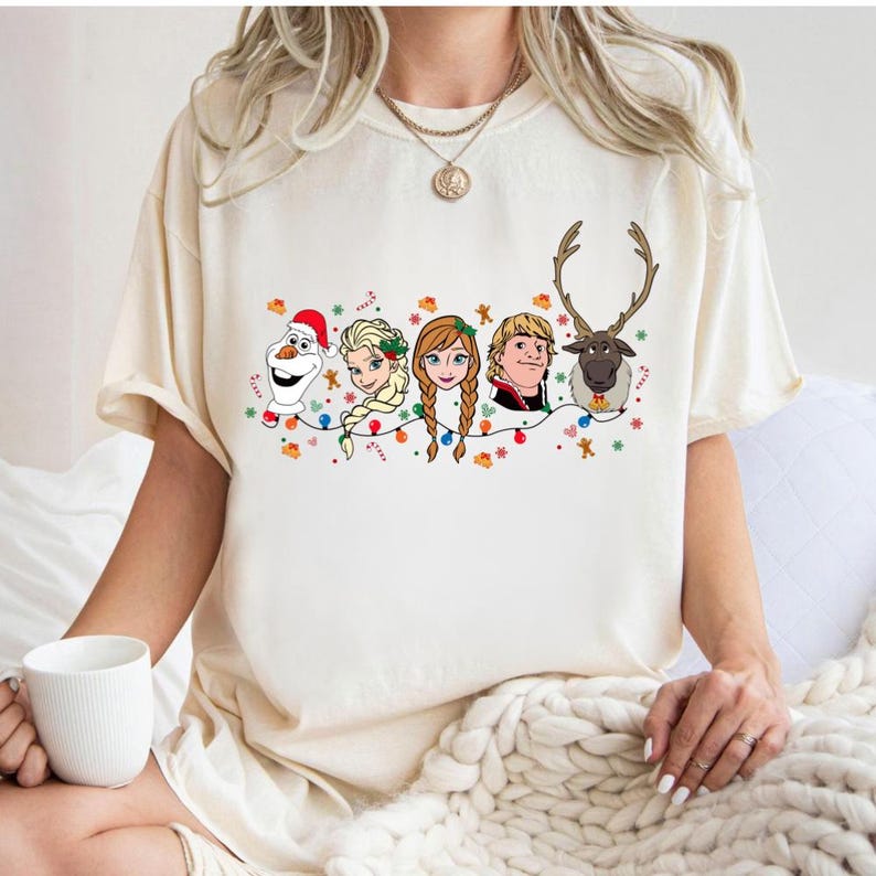 Frozen Christmas Shirt, Elsa Anna Kristoff Olaf Xmas Tee product image 2