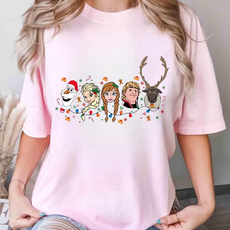 Frozen Christmas Shirt, Elsa Anna Kristoff Olaf Xmas Tee product image 3