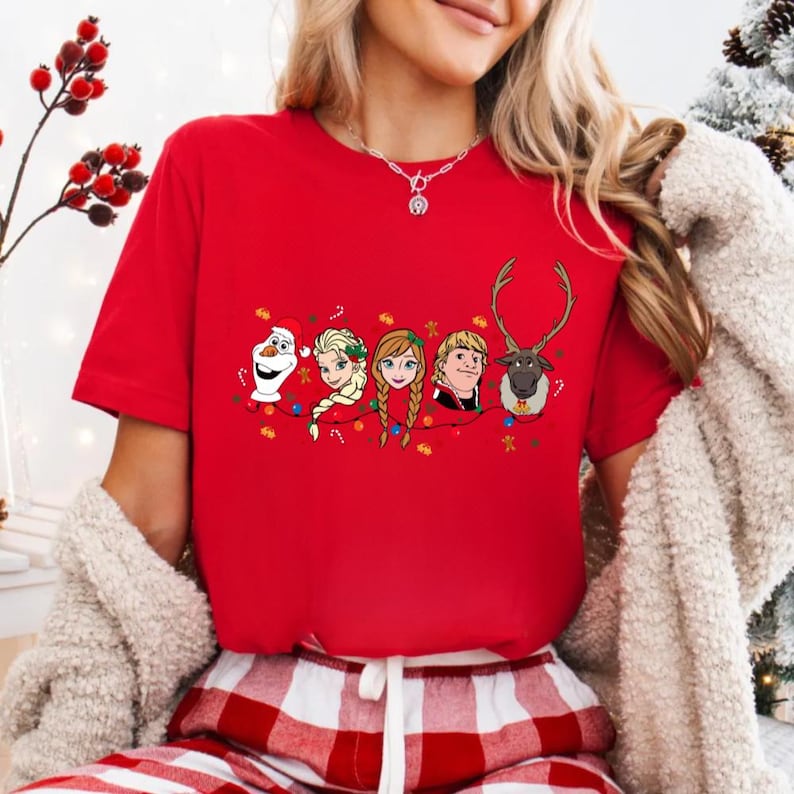 Frozen Christmas Shirt, Elsa Anna Kristoff Olaf Xmas Tee product image 4