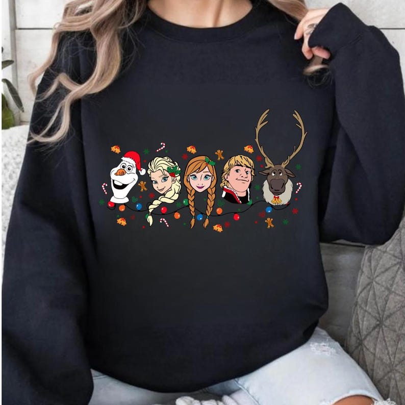 Frozen Christmas Sweater, Elsa Anna Kristoff Olaf Xmas product image 2
