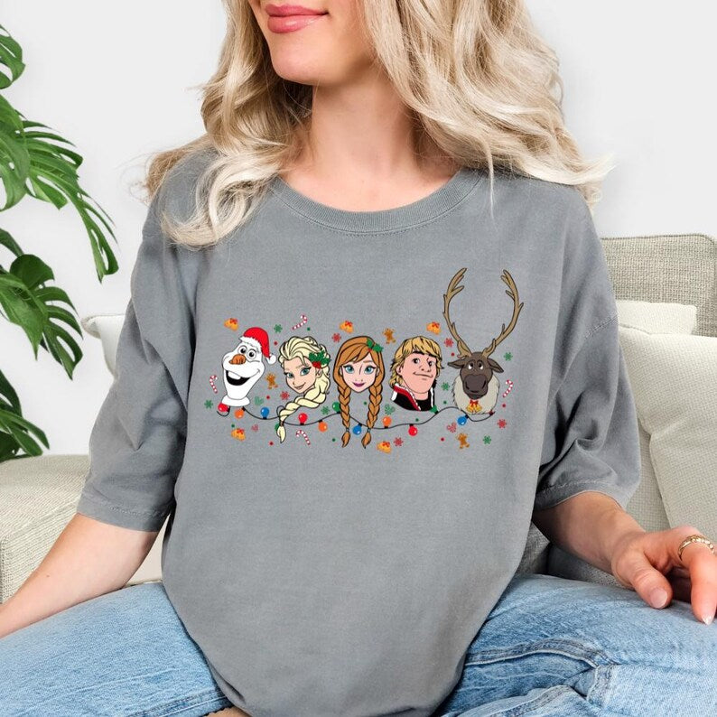 Frozen Christmas Shirt, Elsa Anna Kristoff Olaf Xmas Tee product image 5